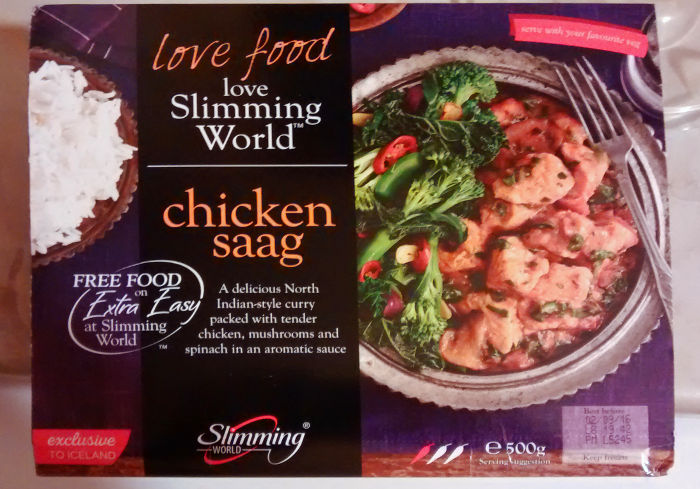 an Iceland "Slimming
                    World" ready meal
