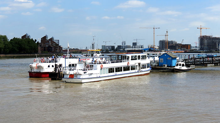 boat moored at Greenwich Pier