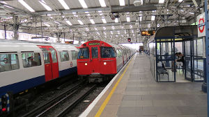 Queens Park station with
                                    Bakerloo line trains