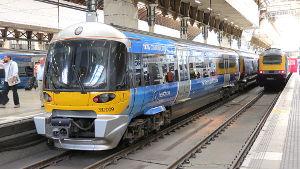 Class 332 Heathrow Express
                                    train at Paddington