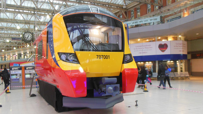 Front of a new
                              class 707 train