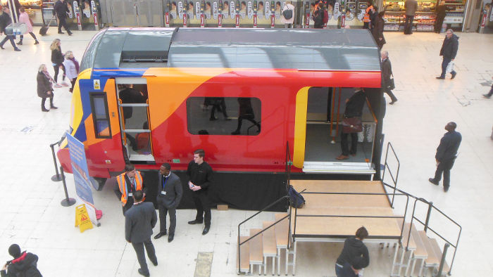 class 707 train exhibit allowing
                              the sticky fingered public to prod it