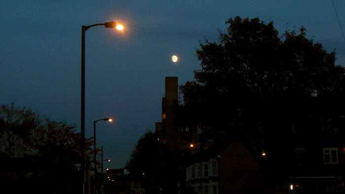 the moon above Milford
                  Towers