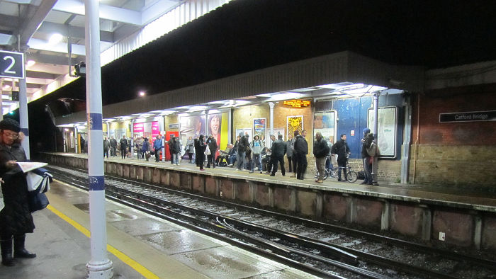 Sheltering from the rain on platform 1