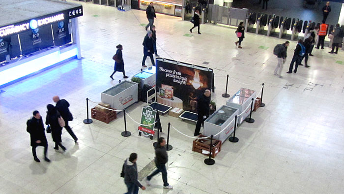 Free pizza at
                            Waterloo station