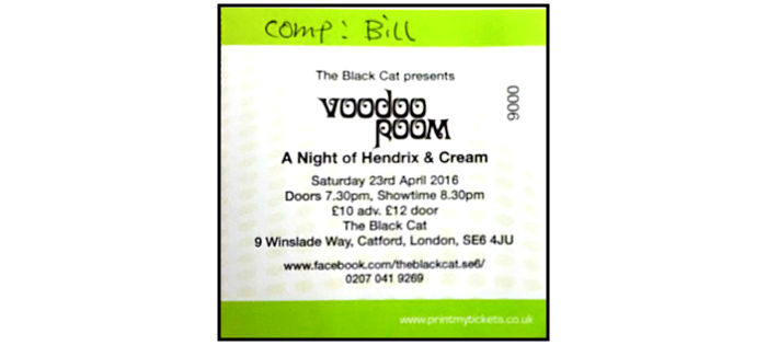 Ticket for Voodoo
                            Room