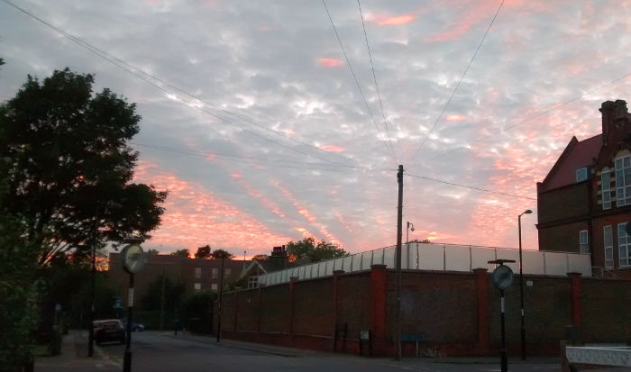 Red sky at night,
                          shepherds delight