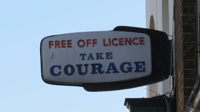 Take Courage sign