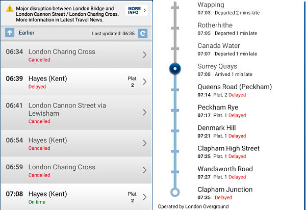 trouble on the trains !