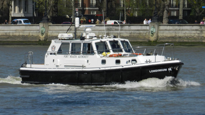 Port of London health
                  authority boat