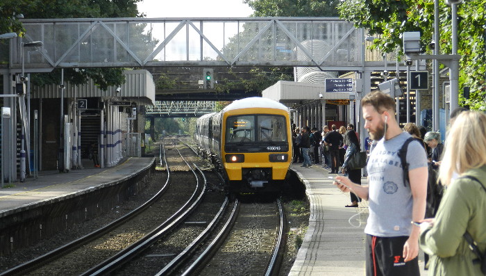 train pulling into
                          Catford Bridge station