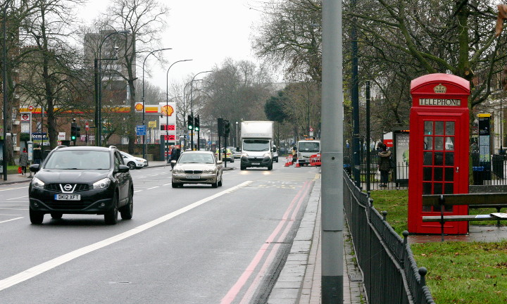 outside Lewisham
                        Hospital looking south