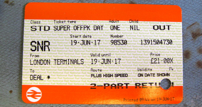 ticket for
                  high speed train