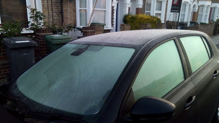 frost on a car this
                    morning