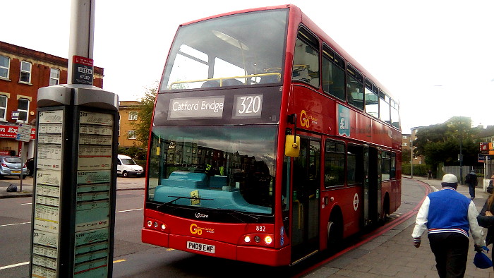 320 bus not going to Catford Bridge
                  despite what it says on the front