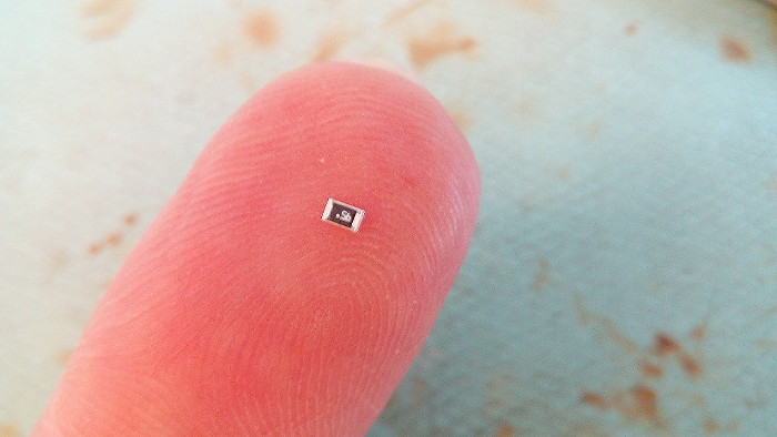 an 0805 sized resistor on the tip of my index
                  finger