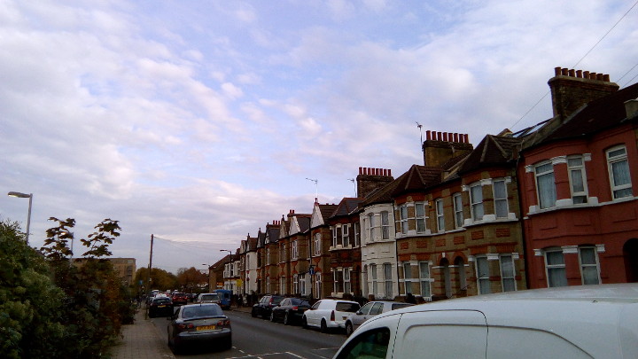 blue sky visible
                        through the clouds