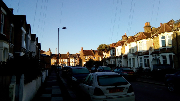 bright sunshine, frost
                        and a blue sky