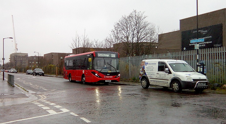 unusual place to
                            park a bus