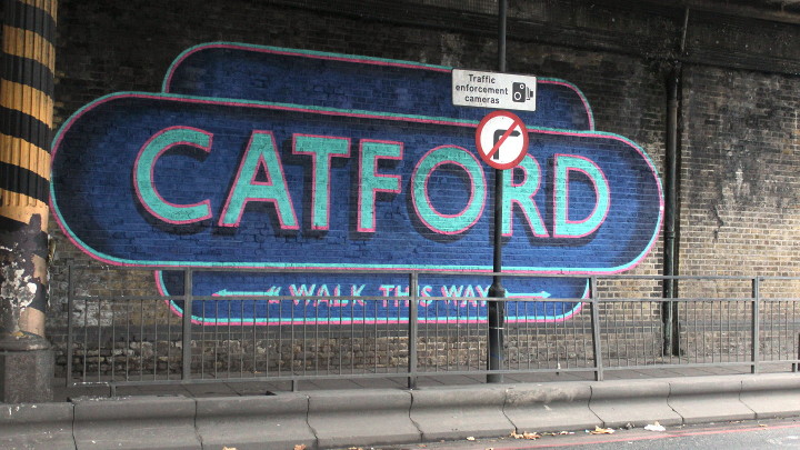 Catford - in the style of an old railway
                        sign