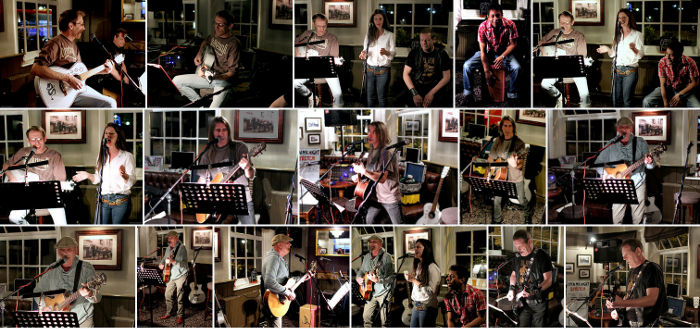 thumbnails of some of the pictures taken at
                    Stretchy's open mic session