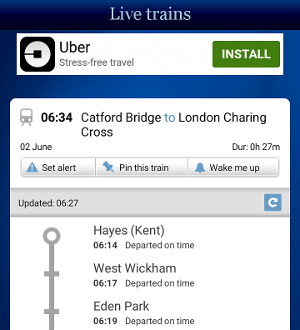 cheeky advert on the national rail mobile
                phone app