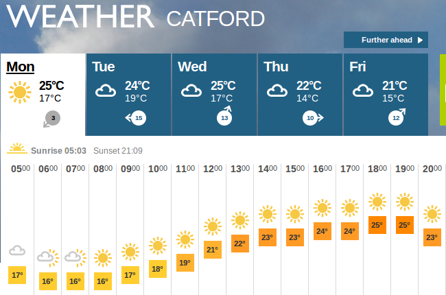 today's
                  weather - 5am forecast