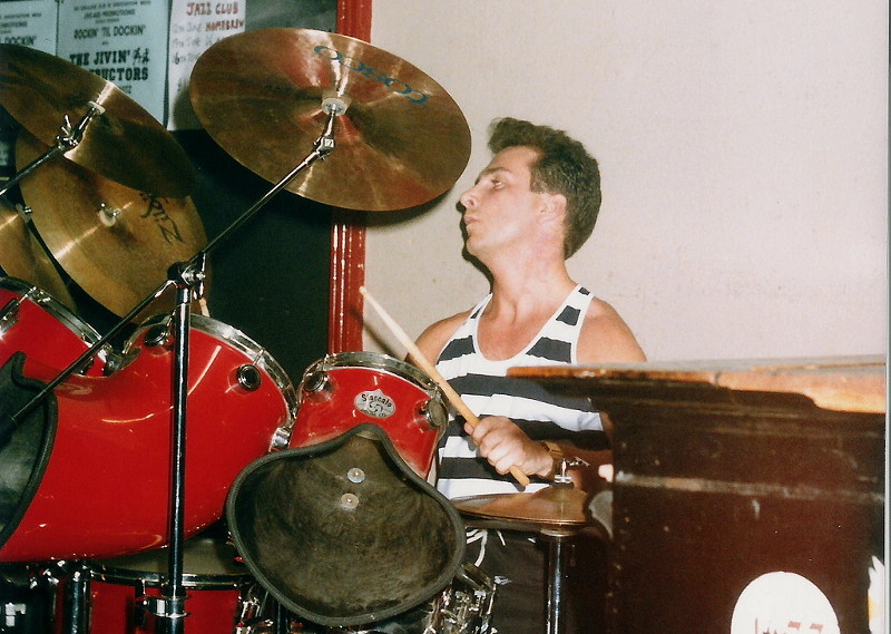 the drummer and his strange drums