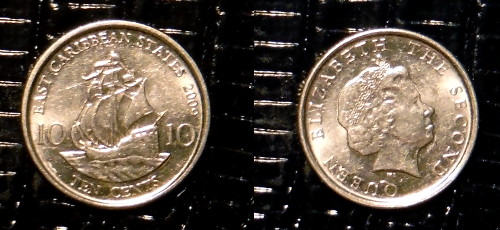 10 cent coin from East Caribbean
                                  States