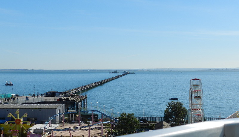 view of pier from top
                        of lift to the high street