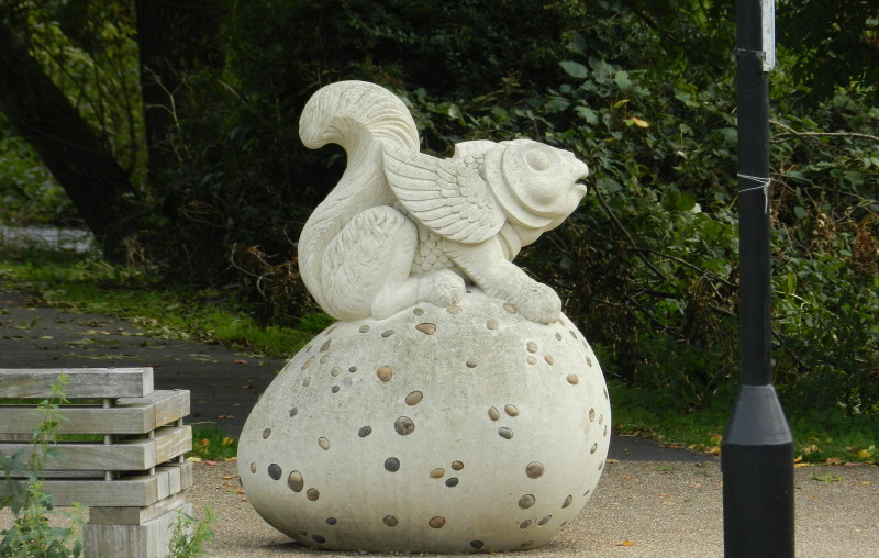 sculpture in park opposite Turkey
                          Street station