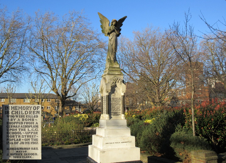 statue of an angel
                            dedicated to some schoolchildren who lost
                            their lives to a German bomber in WW1