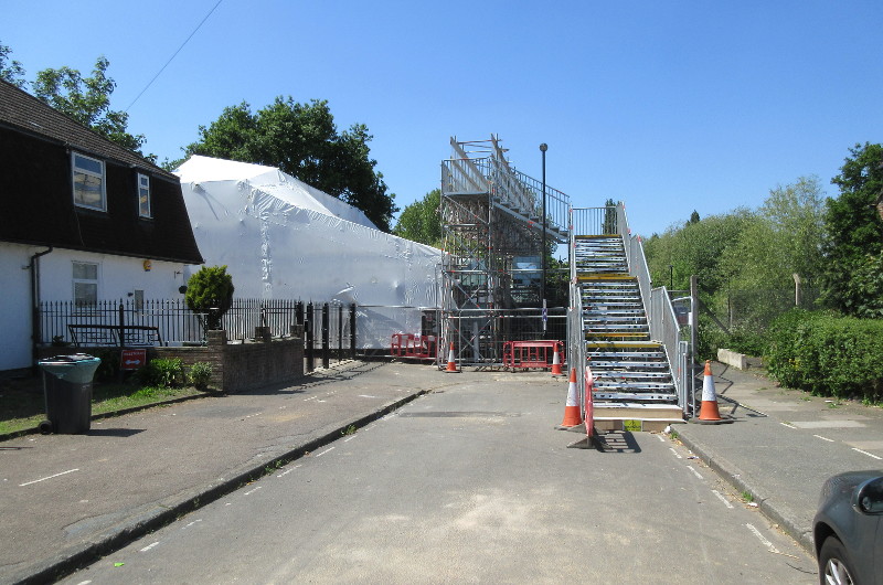 replacement footbridge seen from the
                        other side