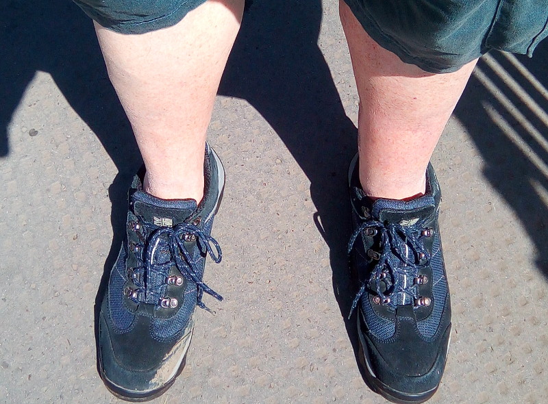 proper walking boots
                        and short trousers