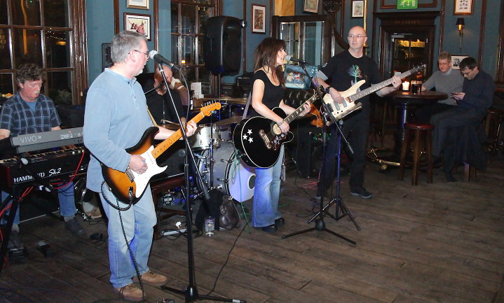 wide angle shot of the
                        entire band