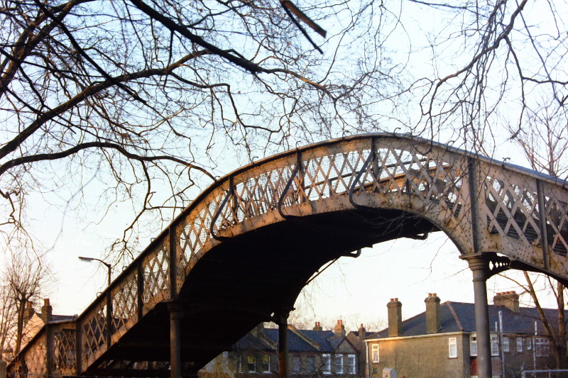 old footbridge on
                      Ladywell Fields