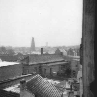 snow covered roofs in Belgium