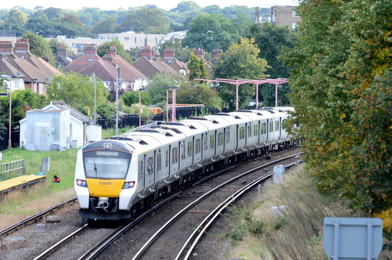 Train passing the
                        sidings