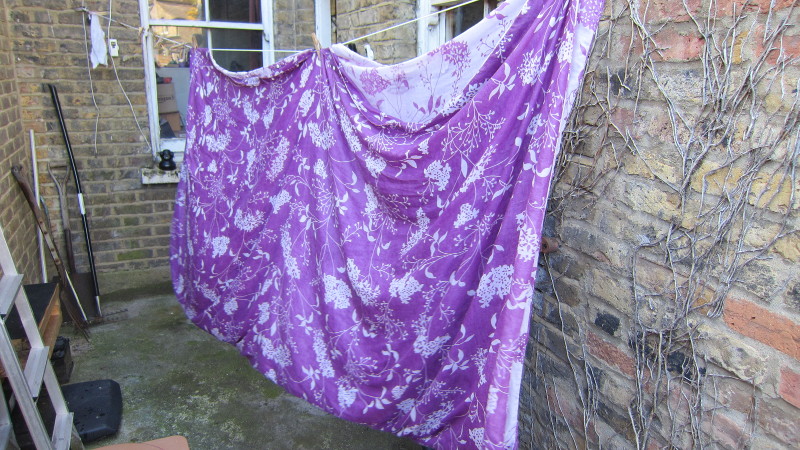 double duvet cover
                      drying on the washing line