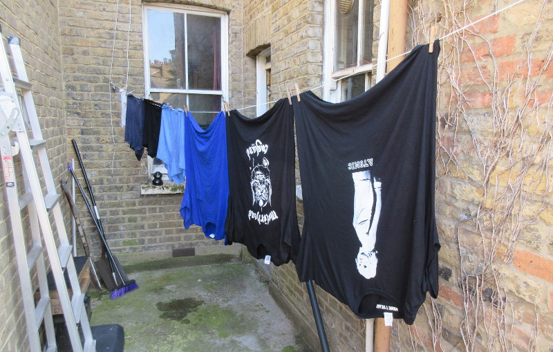 t-shirts drying on the
                        line