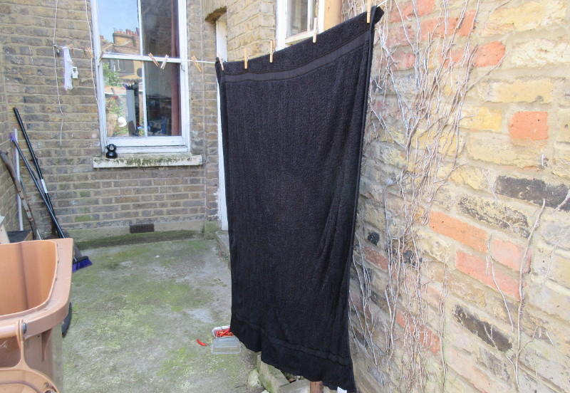 big bath towel
                            drying in the heat