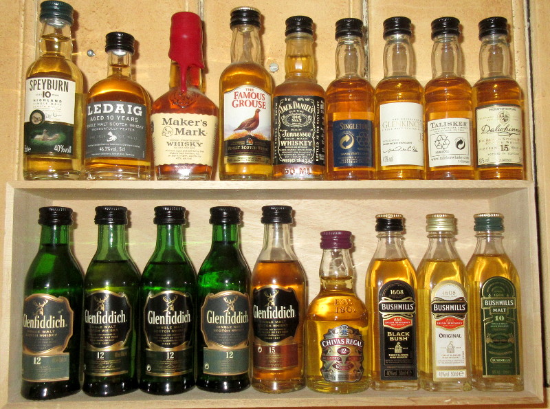 whisky miniatures
                        collection on new shelf