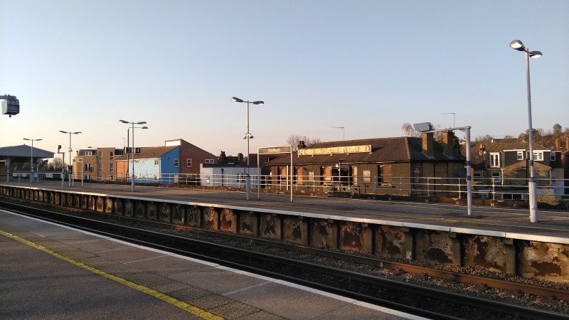 the pub against a
                      background of blue sky