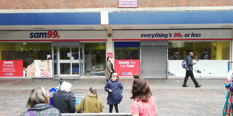 last remains of the
                        SAM 99p shop