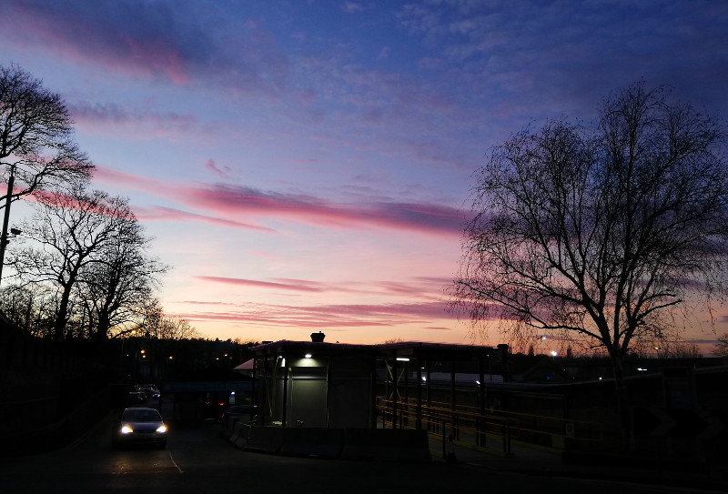 sunset over
                          Maidstone station