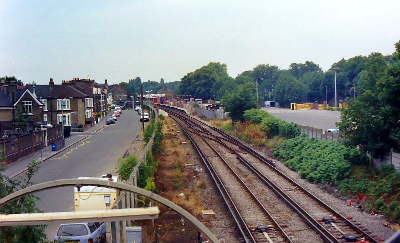 view towards Catford
                      Bridge station before work begins