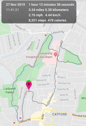 a longer walk than usual