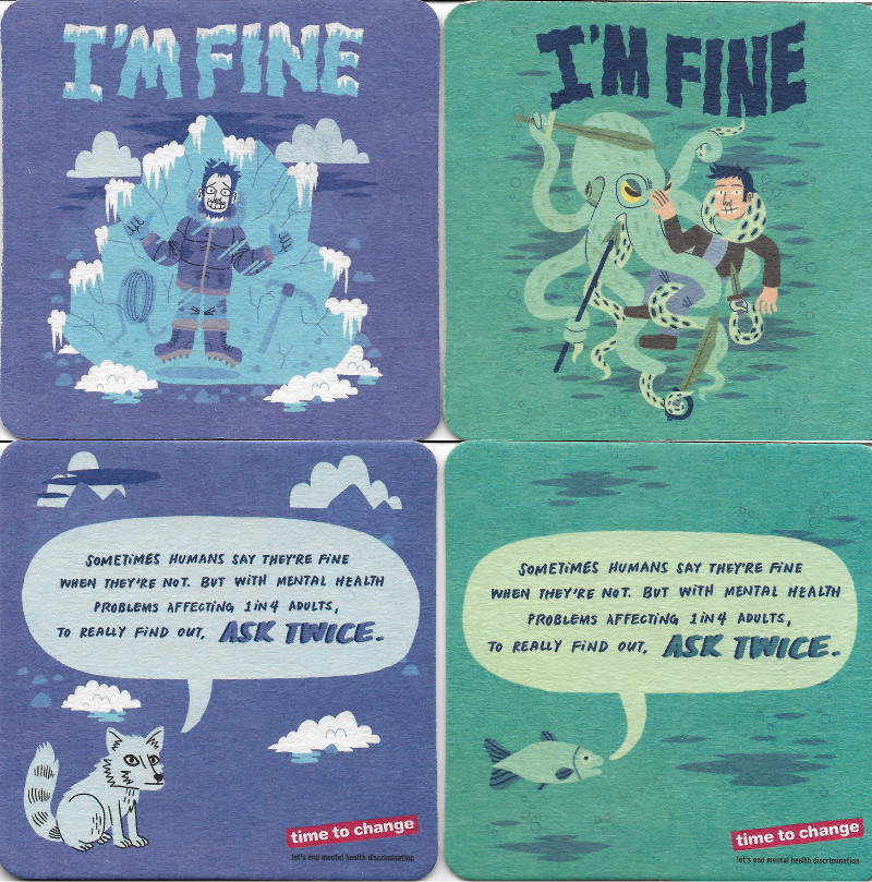 mental health beer
                          mats