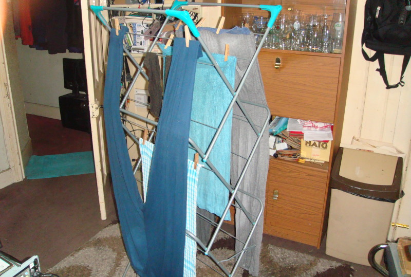 laundry drying
                              in the dining room