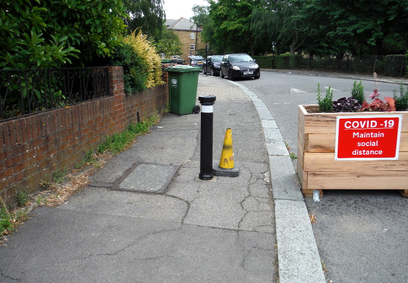 bollard on
                              pavement